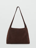 Mango brown suede shopper tote bag large, imported from the UK