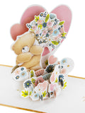 Hallmark 3D pop-up card Forever Friends bear flowers, UK version