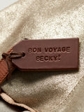 Posh Totty Designs handstamped leather luggage tag, UK version