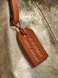 Posh Totty Designs handstamped leather luggage tag, UK version