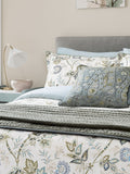 Bedeck of Belfast Soft Teal and Green Emira 200 Thread Count Cotton Pillowcases Pair
