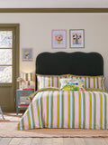 Land & Shore Multi Raven Stripe cotton pillowcases pair - British product