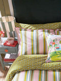 Land & Shore Multi Raven Stripe cotton pillowcases pair - British product