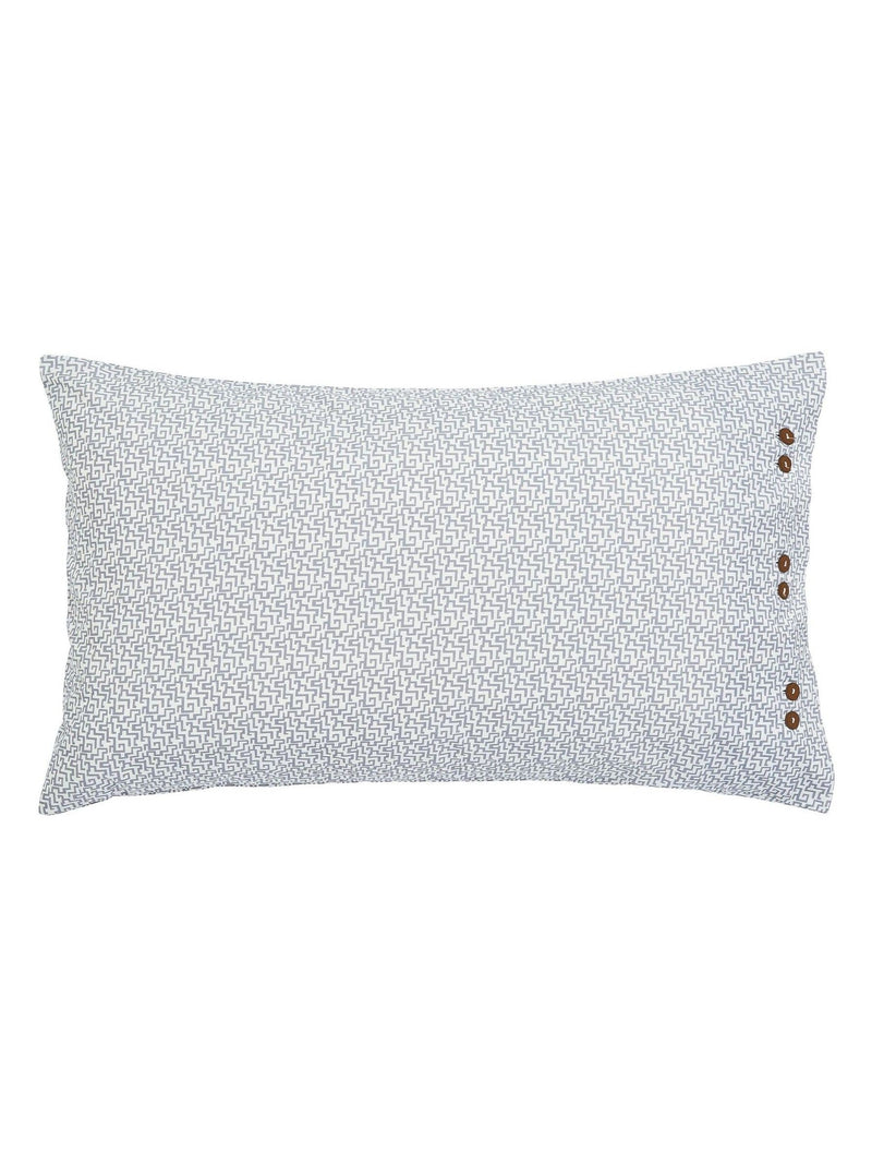 Bedeck of Belfast warm grey geometric cotton pillowcase, imported from the UK