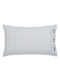 Bedeck of Belfast warm grey geometric cotton pillowcase, imported from the UK
