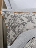 Bedeck of Belfast warm grey geometric cotton pillowcase, imported from the UK