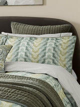 Next Bedeck of Belfast Olive Reya Cotton Velvet Quilted Sham- Buy online at McGrocer