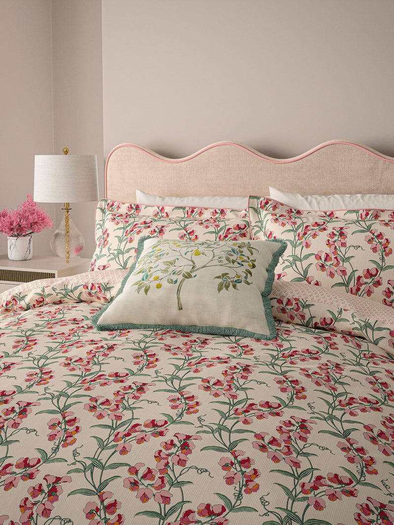 V&A green ornamental tree cushion 45x45cm, imported from the UK