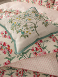 V&A green ornamental tree cushion 45x45cm, imported from the UK