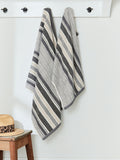 Helena Springfield beach house stripe towel in linen grey, UK version