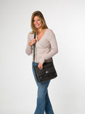 Cultured London black Sylvie leather shoulder bag, UK version