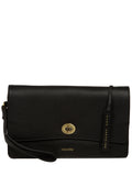 Pure Luxuries London black leather clutch bag, UK version