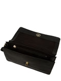 Pure Luxuries London black leather clutch bag, UK version