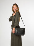 Cultured London black Ondine leather shoulder bag - British product