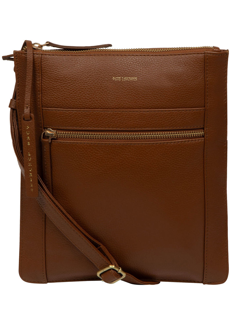 Pure Luxuries London brown Wren leather cross body bag - British product