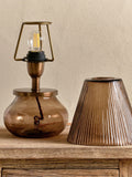 Nkuku Dimalai glass table lamp brown smoke - British product