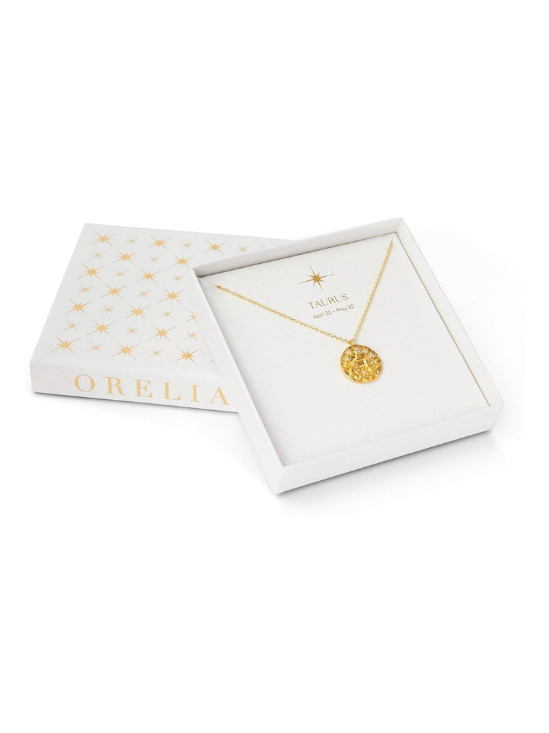 Orelia London gold Taurus zodiac necklace, imported from the UK
