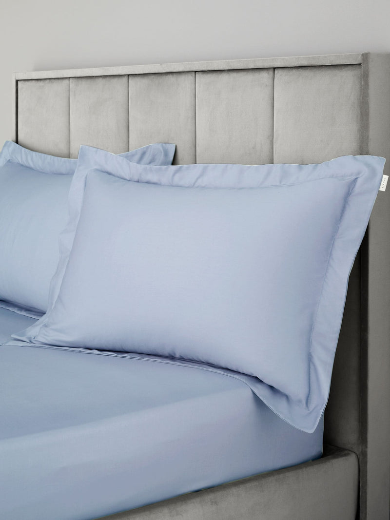 Bianca cotton sateen pillowcase set blue 50x75cm, imported from the UK