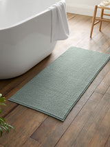 Next Catherine Lansfield Sage Green Bobble Long Bath Mat Runner 50x120cm- Buy online at McGrocer