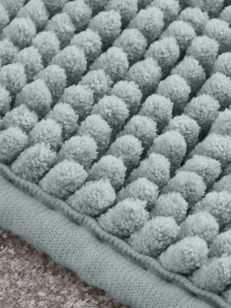 Catherine Lansfield sage green bobble bath mat 50x120cm - British product