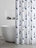 Catherine Lansfield white Salcombe Boats shower curtain 180x180cm (British brand)