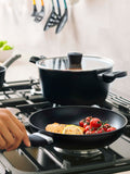 MasterChef black 32cm fry pan, imported from the UK