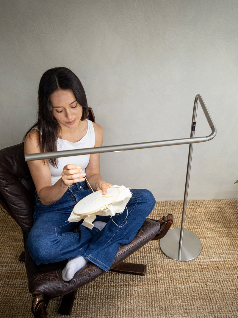 Daylight Company Slimline 4 floor lamp in brushed steel (British brand)