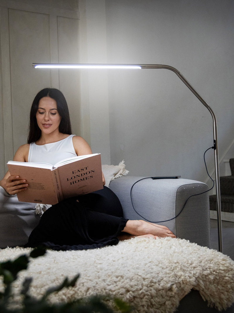 Daylight Company Slimline 4 floor lamp in brushed steel (British brand)