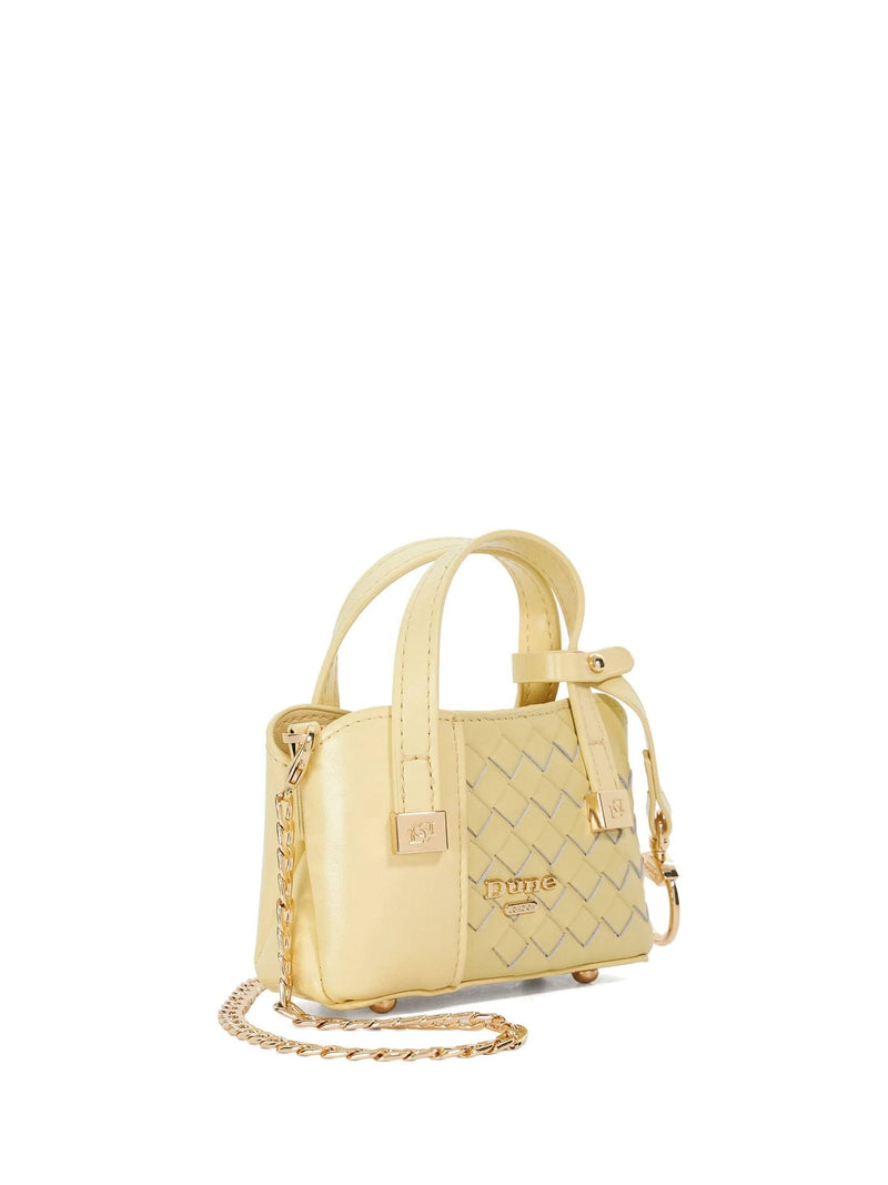 Dune London micro bag charm yellow (British brand)