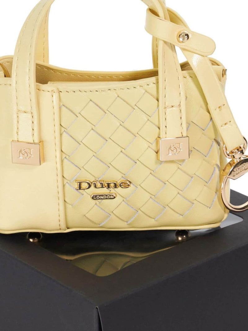 Dune London micro bag charm yellow (British brand)