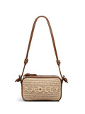 Radley Camden raffia small shoulder bag with leather trims, UK version
