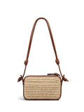 Radley Camden raffia small shoulder bag with leather trims, UK version