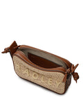 Radley Camden raffia small shoulder bag with leather trims, UK version