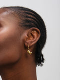 Jon Richard gold tone heart charm hoop earrings (British brand)