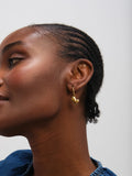 Jon Richard gold tone heart charm hoop earrings (British brand)