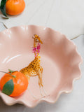 Yvonne Ellen pink giraffe fruit bowl 28cm, UK version