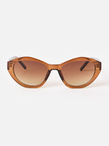 Next Oliver Bonas Brown Mocha Crystal Angled Oval Sunglasses- Buy online at McGrocer