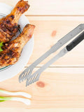 Gefu stainless steel BBQ tongs and fork set silver - British product