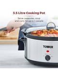 Tower 3.5L stainless steel slow cooker - British product