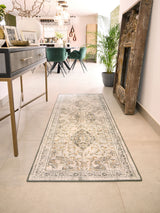 Next Hug Rug Gold and Grey Baroque Washable Runner 75x220cm- Buy online at McGrocer