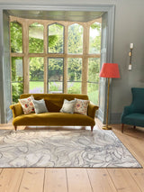 Next Hug Rug Natural and Grey Art Floral Print Washable Area Rug- Buy online at McGrocer