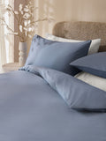 Blue Mid Cotton Rich duvet cover and pillowcase set - British product