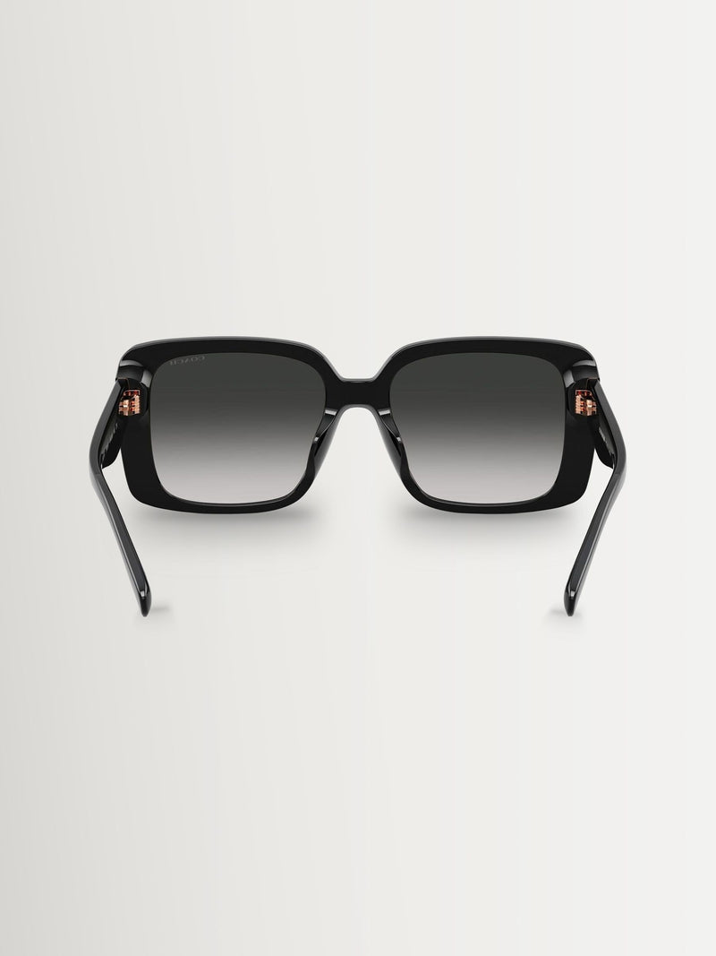 Coach square sunglasses black frame grey gradient lenses - British product