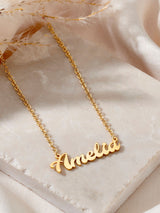 Next Posh Totty Designs Gold Tone Curved Name Personalized Necklace- Buy online at McGrocer