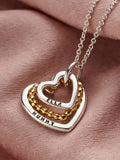 Posh Totty Designs Gold Tone Personalised Family Names Bead Heart Necklace, imported from the UK