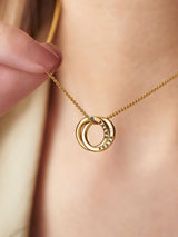 Next Posh Totty Designs Mini Gold Tone Personalised Two Ring Birthstone Russian Necklace- Buy online at McGrocer