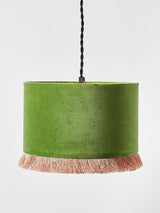 Next Oliver Bonas Green Ero Velvet and Tassel Drum Lamp Shade, 25.5 cm Diameter- Buy online at McGrocer
