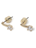 Aela gold tone cubic zirconia piercing stud earrings - British product