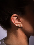 Aela gold tone cubic zirconia piercing stud earrings - British product