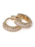 Aela gold tone cubic zirconia piercing huggie hoop earrings - British product